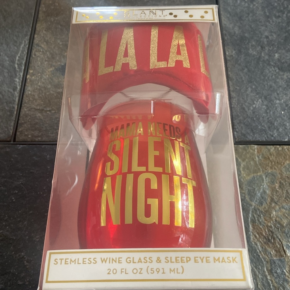 20oz Wine Glass and Eye Mask (NIB)